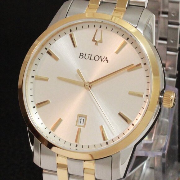 Bulova Men's Sutton Watch Two Tone Silver Dial 40mm - Picture 10 of 12